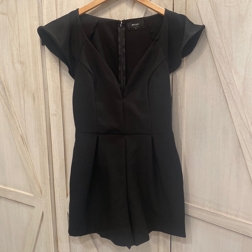 Black pleated romper